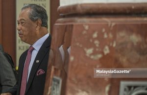 Ahli Parlimen Pagoh, Tan Sri Muhyiddin Yassin hadir ke persidangan Dewan Rakyat pada Mesyuarat Pertama Penggal Kedua Parlimen Ke-15 di Bangunan Parlimen, Kuala Lumpur. Foto AFFAN FAUZI, 14 FEBRUARI 2023.
