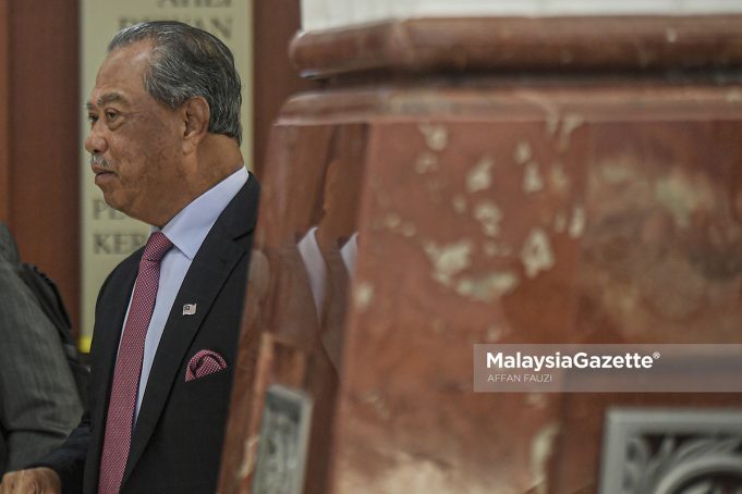 Ahli Parlimen Pagoh, Tan Sri Muhyiddin Yassin hadir ke persidangan Dewan Rakyat pada Mesyuarat Pertama Penggal Kedua Parlimen Ke-15 di Bangunan Parlimen, Kuala Lumpur. Foto AFFAN FAUZI, 14 FEBRUARI 2023.