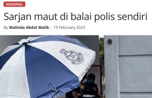 Kes sarjan maut dengan tiga kesan tembakan diklasifikasikan SDR