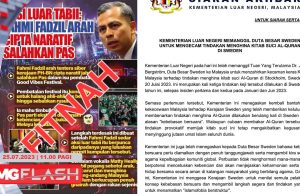 Fahmi Nafi Cipta Naratif Buruk Terhadap Pas. Bakar Al-Quran: Wisma Putra Panggil Duta Besar Sweden #MGFlash