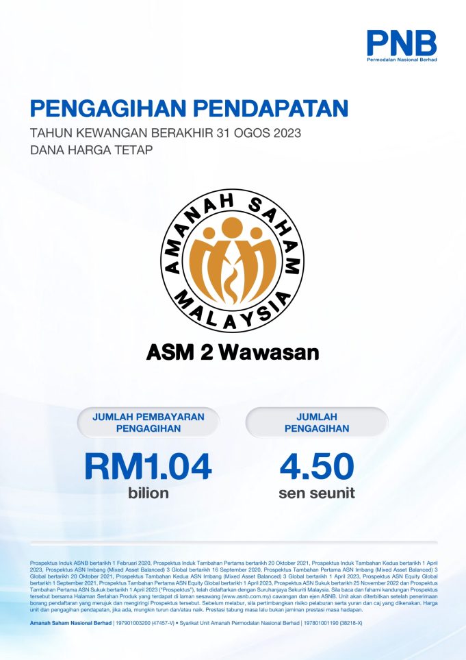 Agihan pendapatan ASM2 Wawasan 4.50 sen seunit