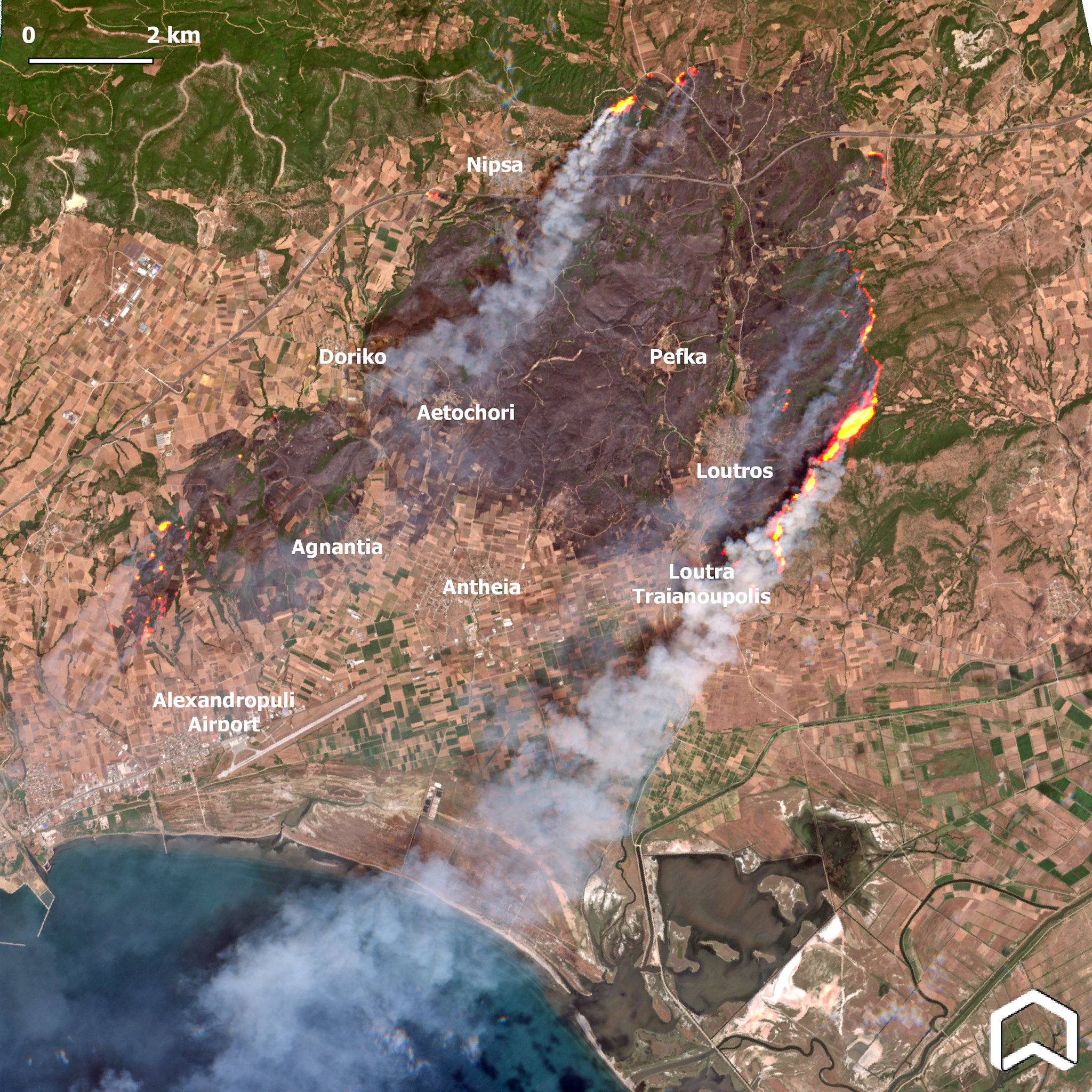 Kawasan hutan terbakar di Greece lebih besar dari saiz bandar New York