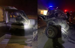 Dua warga emas maut Pajero langgar belakang treler di Slim River