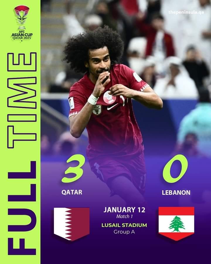 Piala Asia: Qatar tewaskan Lubnan 3-0