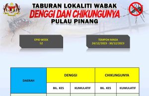 12 kematian akibat denggi di Pulau Pinang