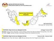 Pahang, Johor alami hujan berterusan hingga Sabtu
