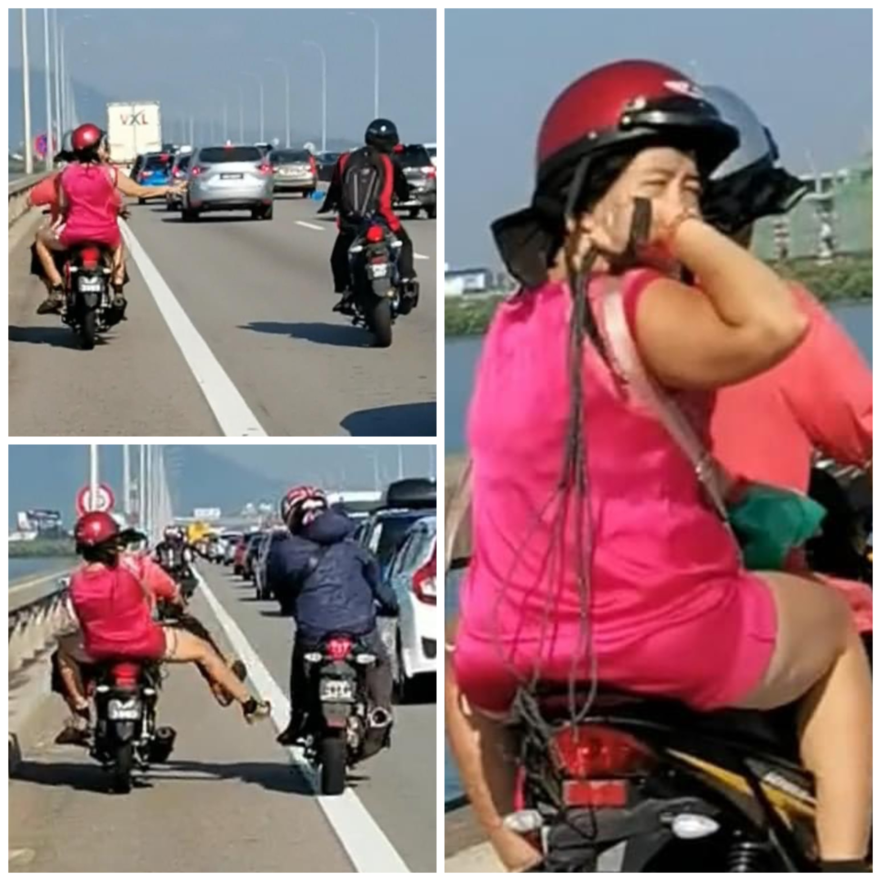 Pasangan suami isteri undang bahaya terhadap penunggang motosikal diberkas