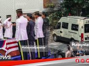 MGNews:Penghormatan Terakhir Jenazah Taib Mahmud Sebelum Dibawa Ke Pangkalan Udara TUDM Subang