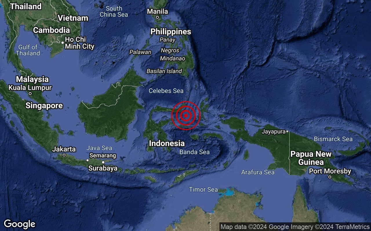 Gempa bumi kuat melanda Laut Maluku, Indonesia