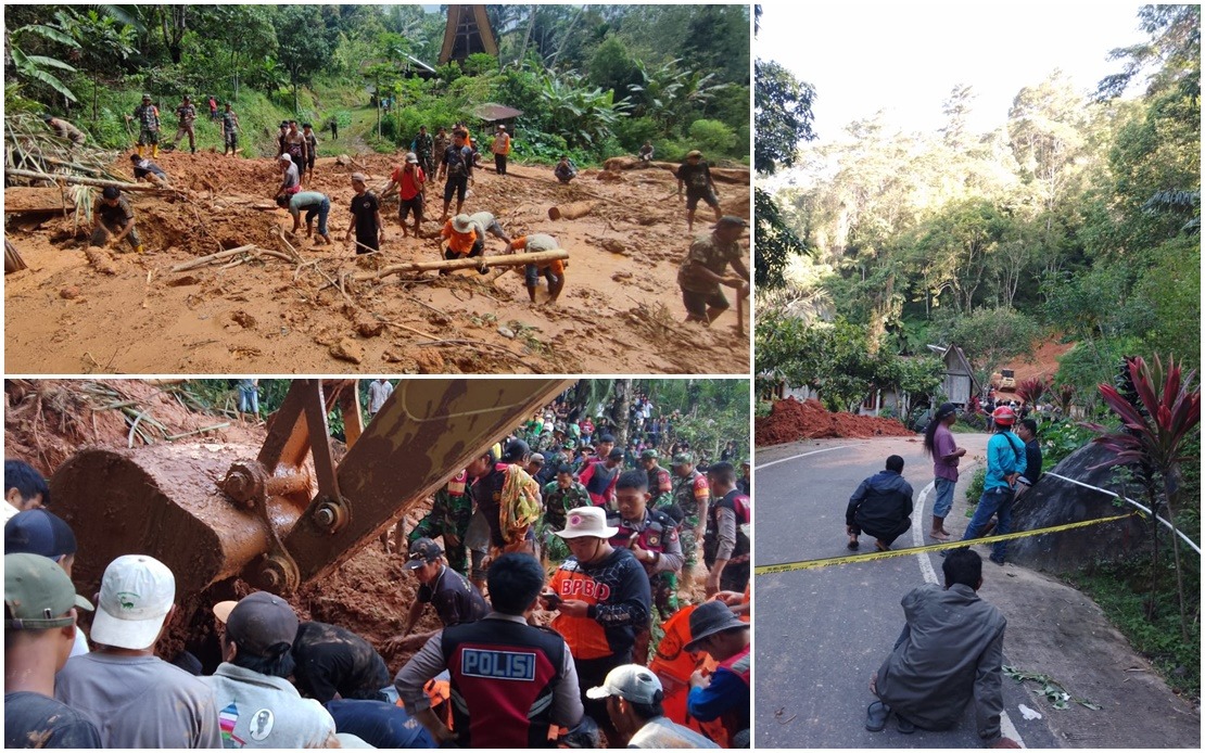 Tiga maut, enam cedera dalam insiden tanah runtuh di Sulawesi Selatan, Indonesia