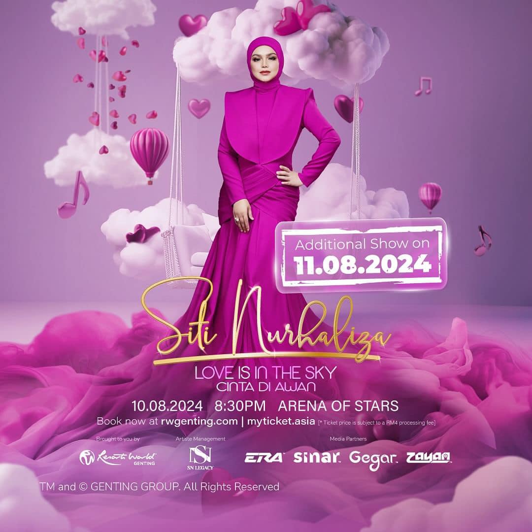 Tiket licin dalam sejam, konsert Siti ditambah satu malam lagi