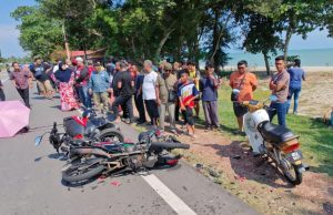 Gagal memotong, gadis maut motosikal bertembung