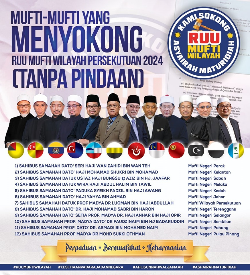 12 mufti sokong RUU Mufti Wilayah Persekutuan 2024