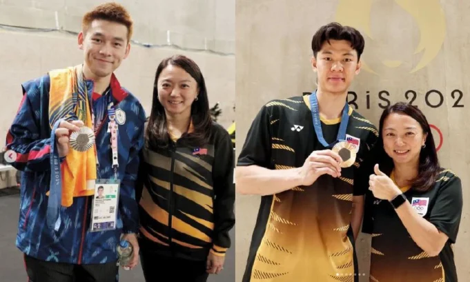 Hannah Yeoh yang bergambar bersama pemain badminton Thailand, Kunlavut Vitidsarn yang menewaskan Lee Zii Jia.