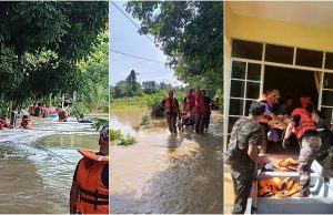 Tiga mangsa banjir berpaut pada pokok untuk selamatkan diri