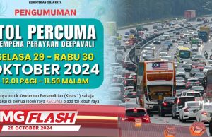 Tol Percuma Sempena Deepavali #MGFlash