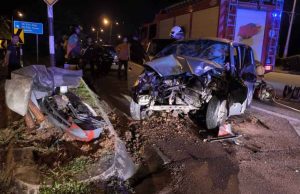 Kereta terbabas, tiga mangsa maut termasuk wanita hamil