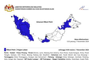 Hampir semua negeri diramal alami cuaca buruk malam ini