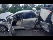 Tiga cedera, lori lima tan rempuh 11 kereta, sebuah motosikal di MRR2