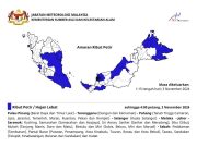 Hujan lebat, ribut petir angin kencang di 8 negeri hari ini