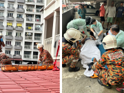Wanita “landing” atas bumbung selepas terjatuh dari tingkat 2