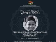 Kanak-kanak tujuh tahun ditemui lemas dalam tali air