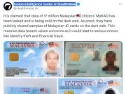 Data MyKad 17 juta rakyat bocor di ‘darkweb’?