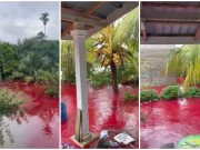 Penduduk terkejut air banjir bertukar seperti darah