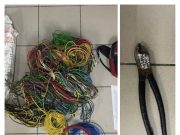 Tiga ditahan pecah masuk kedai curi wayar elektrik