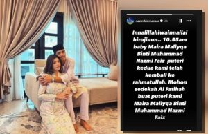 Anak Faiz Nazmi meninggal dunia
