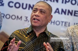 Menteri Besar Perak, Datuk Seri Saarani Mohamad ketika sidang media Majlis Menandatangani Memorandum Perjanjian Pembangunan Ipoh Sentral Antara Ipoh Sentral Sdn Bhd dan Country Annexe Sdn Bhd di Hotel Weil, Ipoh, pada Khamis. Foto ANIQ NABILAFIQ ANUAR, 23 JANUARI 2025. Stesen Keretapi Ipoh Transit Oriented Development