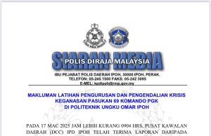 Bukan serangan di PUO, hanya latihan pengendalian krisis – Polis
