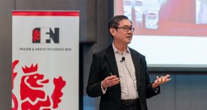 Lim Yew Hoe, Chief Executive Officer of F&NHB, presenting the First Half FY2025 Financial Results Briefing at The Westin Kuala Lumpur. F&N AgriValley food security dairy farm