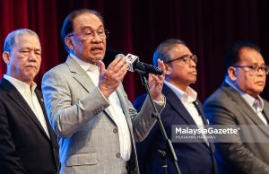 Perdana Menteri, Datuk Seri Anwar Ibrahim berucap pada Majlis Perhimpunan Bulanan Jabatan Perdana Menteri di Dewan De Seri Endon, PUSPANITAPURI, Putrajaya. Foto MUHAIMIN MARWAN, 7 APRIL 2025