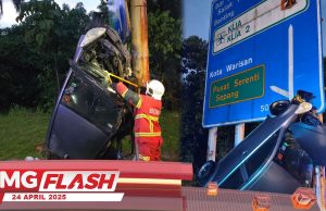 Kereta Terbabas Langgar Papan Tanda #MGFlash