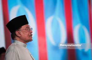 Presiden Parti Keadilan Rakyat (PKR), Datuk Seri Anwar Ibrahim hadir pada Ucapan Dasar dan Perasmian Kongres Nasional Keadilan 2024/2025 ketika di Pusat Konvensyen Antarabangsa Persada Johor. Foto MOHD ADZLAN, 23 MEI 2025.