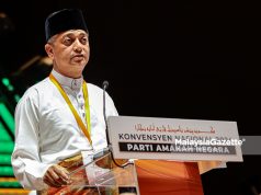 Setiausaha Agung Parti Amanah Negara (AMANAH), Muhammad Faiz Fadzil berucap pada Perasmian Konvensyen Nasional 2024 Parti Amanah Negara di Hotel KSL Esplanade, Klang. Foto MUHAIMIN MARWAN, 25 JANUARI 2025