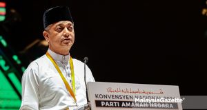 Setiausaha Agung Parti Amanah Negara (AMANAH), Muhammad Faiz Fadzil berucap pada Perasmian Konvensyen Nasional 2024 Parti Amanah Negara di Hotel KSL Esplanade, Klang. Foto MUHAIMIN MARWAN, 25 JANUARI 2025