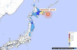 Gempa bumi 6.1 magnitud landa perairan timur Hokkaido