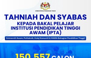 150,557 lepasan SPM dapat tempat di IPTA