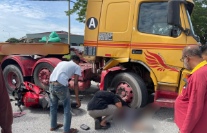 Tidak sempat elak treler U-turn, penunggang motosikal maut di Bukit Sentosa