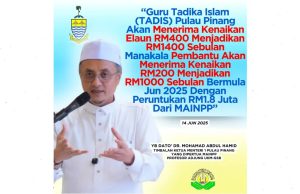 Elaun guru tadika Islam Pulau Pinang naik RM400, pembantu RM200