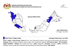 Kebanyakan negeri dilanda hujan, ribut petir hingga petang ini