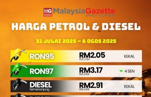 Harga RON97 turun empat sen