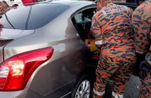 Seorang wanita, dua kanak-kanak cedera, dua kereta bertembung