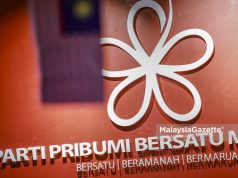 Krisis Bersatu: Perebutan Keabsahan dan Bayang-bayang Qunut Nazilah Logo rasmi Parti Bersatu Malaysia di Ibupejabat nya di Petaling Jaya, Selangor. Foto HARI ANGGARA, 26 FEBRUARI 2025.