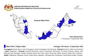 Lima negeri dilanda hujan lebat hingga 7 petang ini