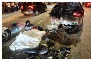 Penunggang maut, pembonceng cedera kemalangan tiga kenderaan