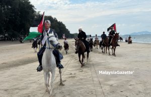 Seramai 20 pemilik kuda berarak tanda solidariti misi GSF