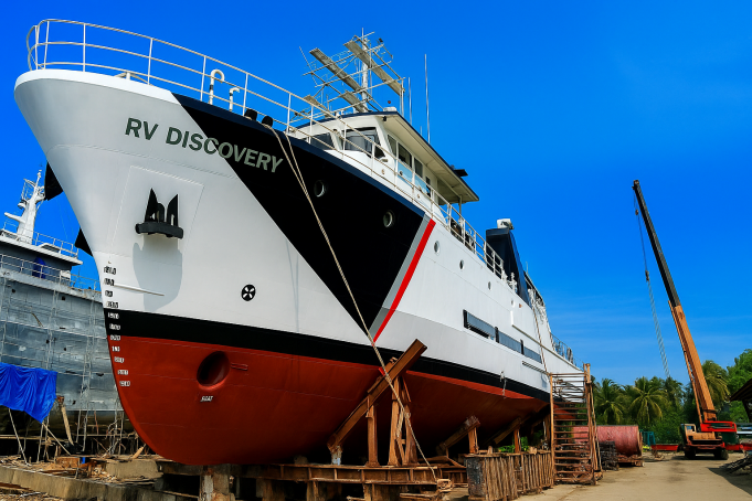 Kapal RV Discovery milik UMT yang kini telah melakukan pelbagai siri penerokaan laut seiring dengan bidang tujahan UMT